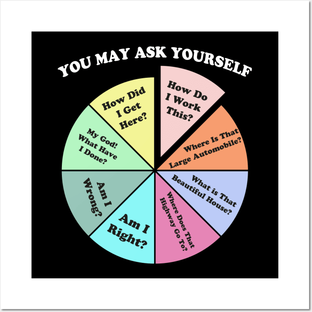 You May Ask Yourself Classic 80's Pop Music Retro Pie Chart Wall Art by Nrsucapr